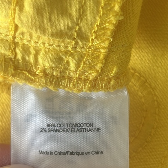 Tory Burch Cropped Slim Boot Stretch Jeans Yellow Size 30 - Picture 13 of 14